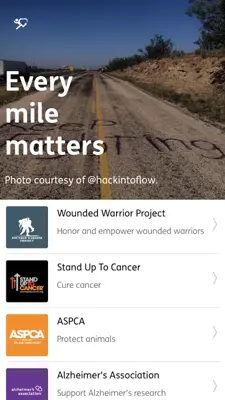 Charity Miles android App screenshot 2